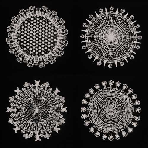 Laura Splan | Doilies (SARS, Flu, Herpes, Hepadna) Image: Laura Splan, Doilies (SARS, Flu, Herpes, Hepadna)